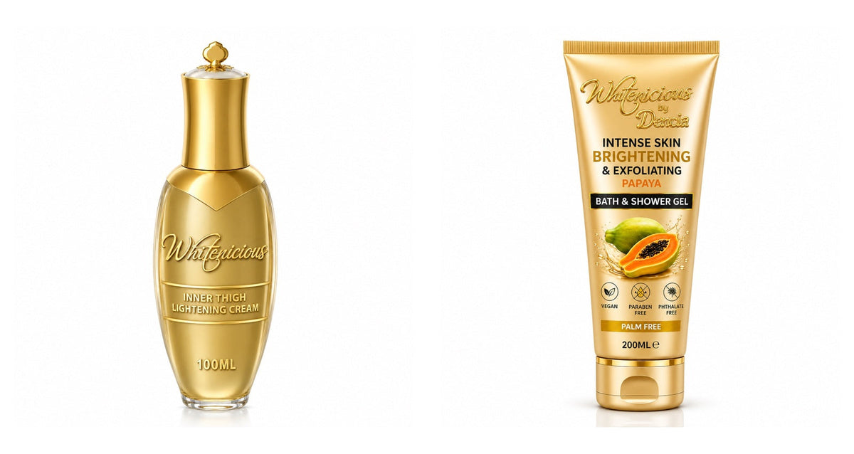 Whitenicious Inner Thigh Lightening Cream 100ML with Papaya Bath and Shower Gel 200ML